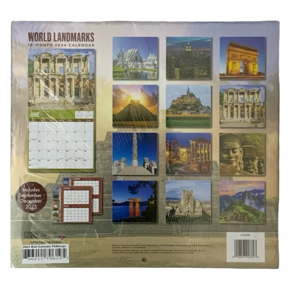 2024 World Landscapes 16 Month Full Size Wall Calendar Plan Schedule Organizing